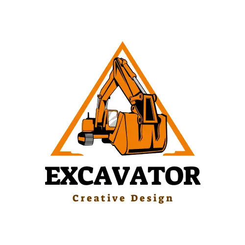 Black and Orange Modern Minimalist Excavator Creative Logo