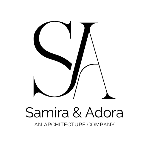 White and Black Minimal Letter SA Architect Company Logo